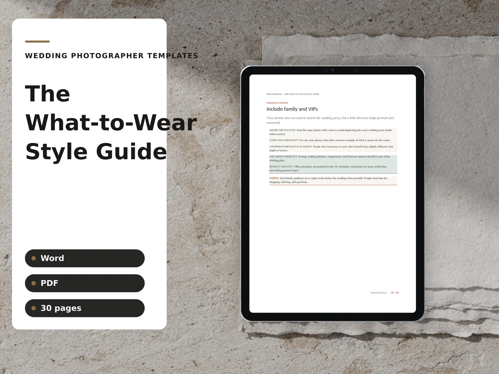The What-to-Wear Style Guide cover plate composed in the studio brand — fictional sample data